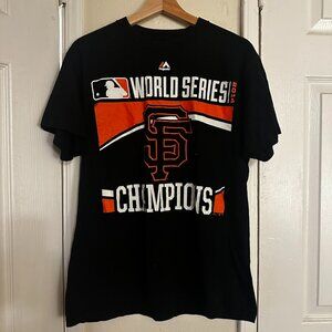 Majestic SF Giants Tee Orange Black Size Medium